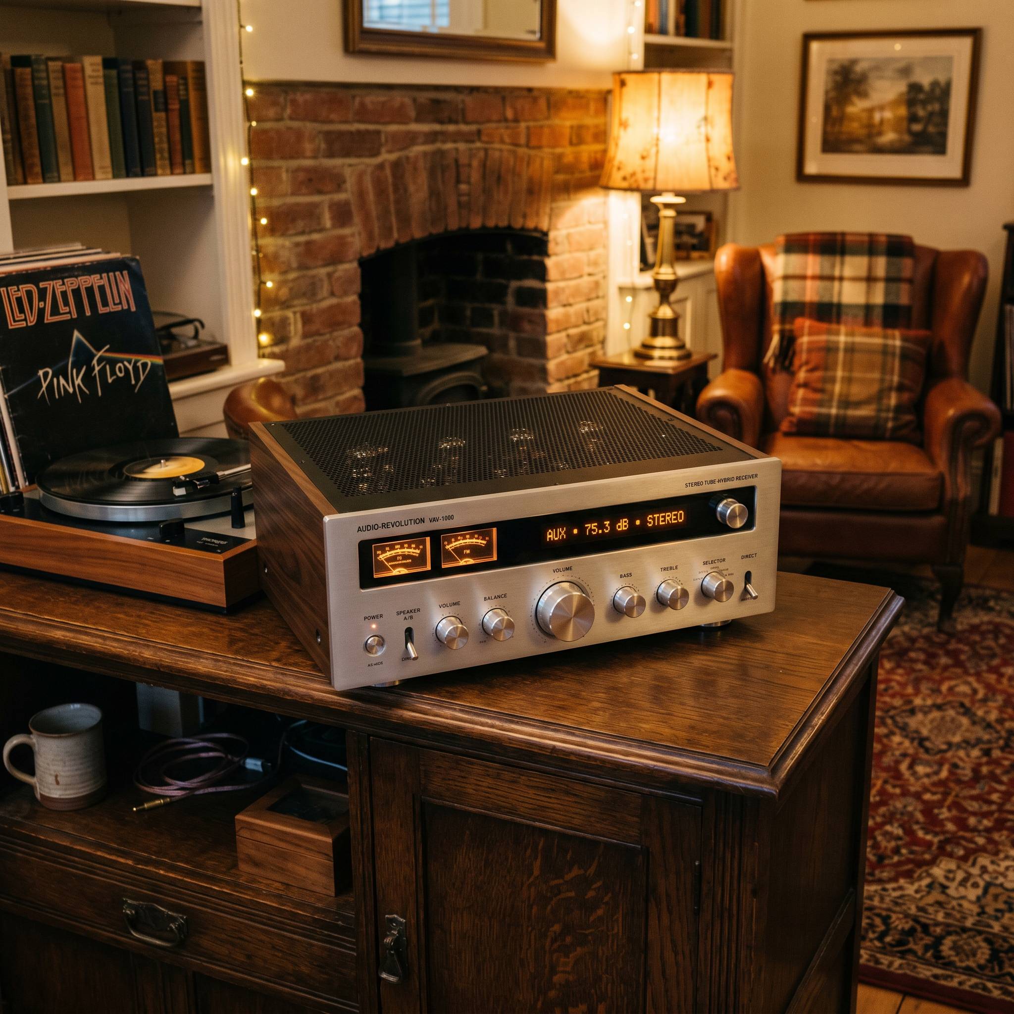 AV receiver rack installation with cable management